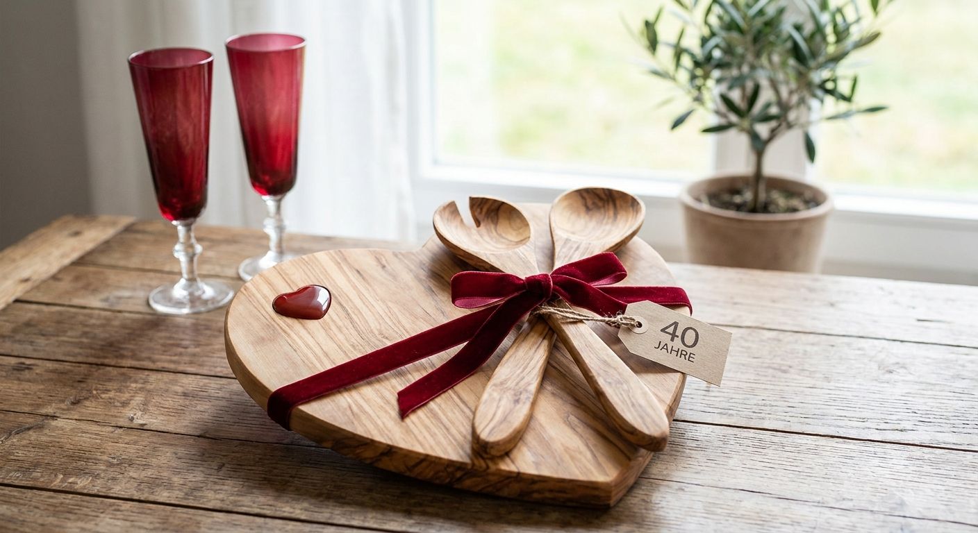 Geschenk zur Rubinhochzeit aus Olivenholz – Ideen 2026