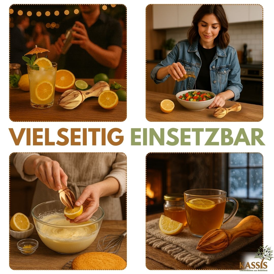 Olive Wood Lemon Squeezer (14 cm) | Handy citrus press for the kitchen & fresh juice