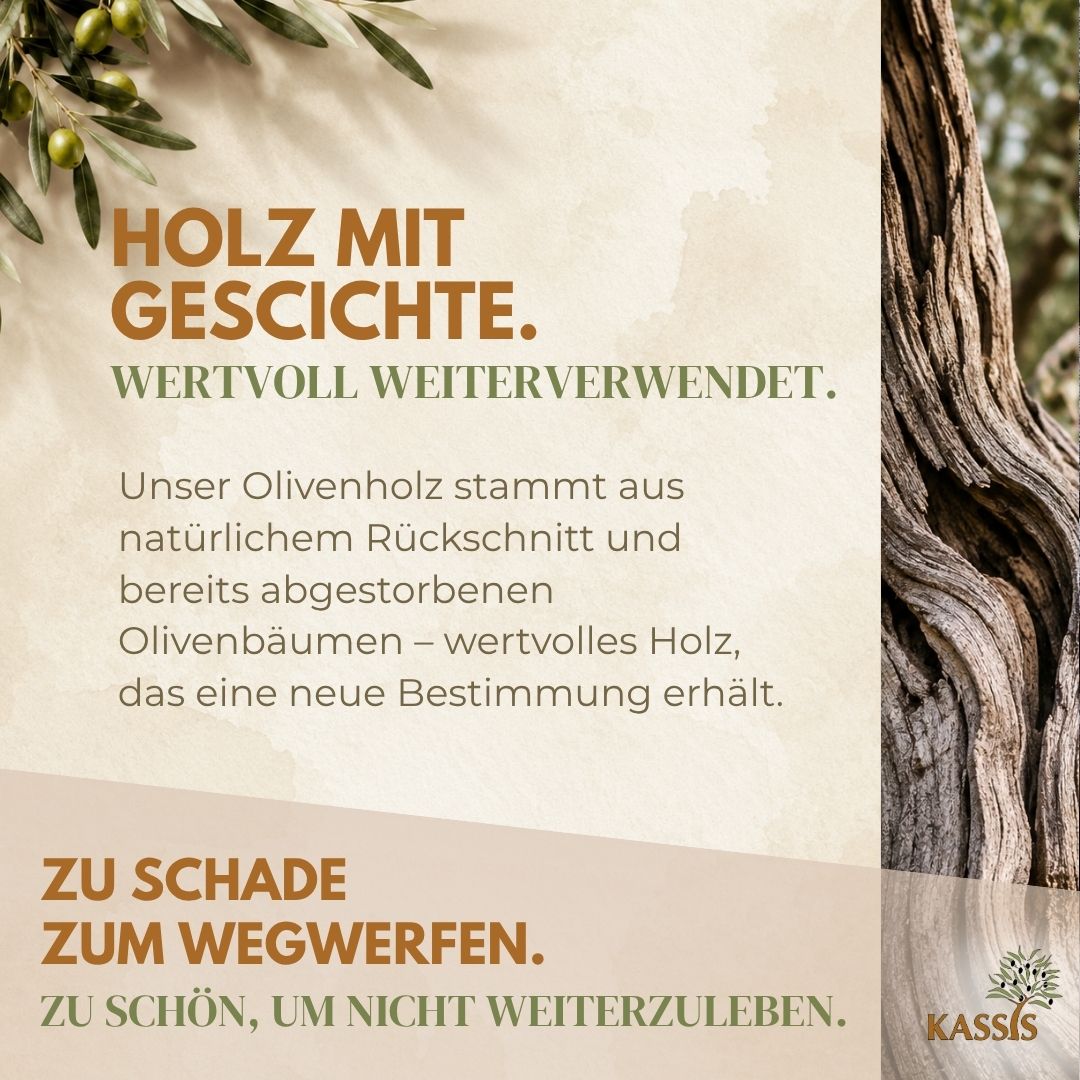 Massives Frühstücks- & Servierbrett aus Olivenholz