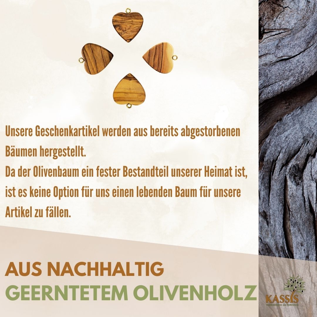 Heart pendant made of olive wood, 2.5 x 3 cm