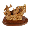 Hand-Carved Boat Scene “Jesus calms the storm” – Exclusive Olive Wood Sculpture from Bethlehem (36 cm)