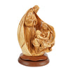 Heilige Familie mit Kind in den Armen – Handgeschnitzte Olivenholzskulptur aus Bethlehem (32 cm)
