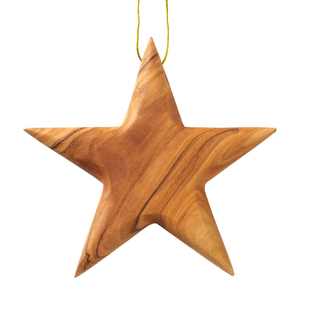 Olive Wood Star Ornament (8 cm) | Tree Ornaments & Stylish Christmas Decorations