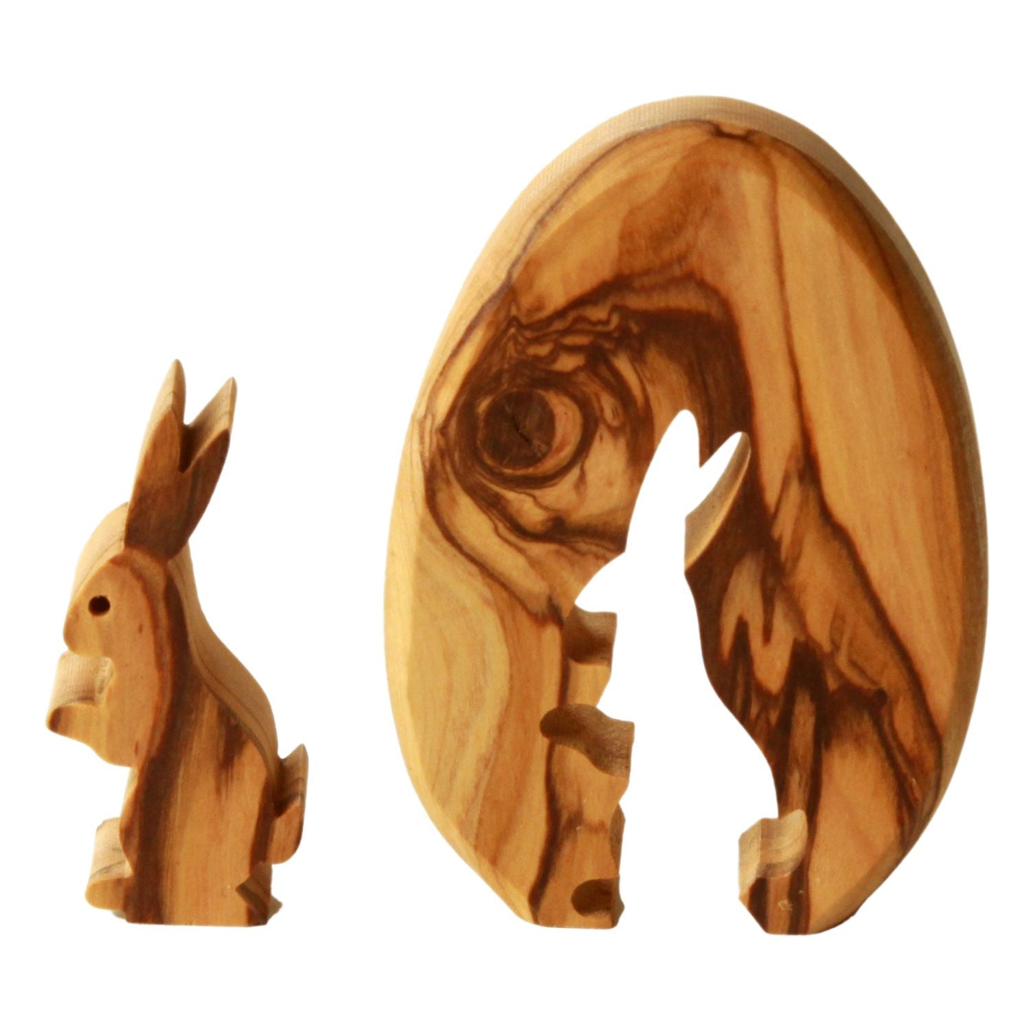 Easter Bunny in an Olive Wood Egg | Charming Table Decor & Easter Decor for Spring and Easter