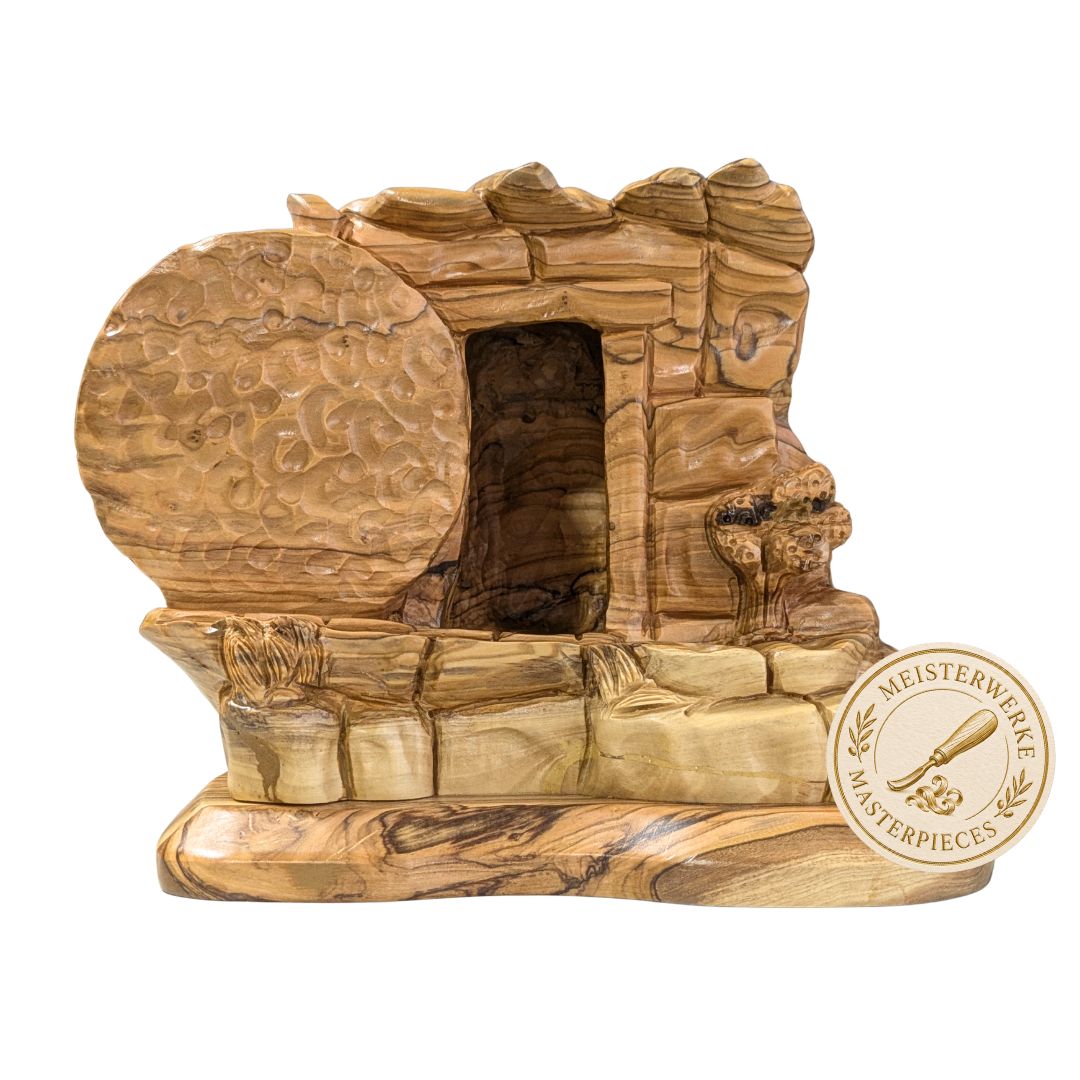 The Empty Tomb – Resurrection of Jesus Christ – Handcrafted Olive Wood Sculpture from Bethlehem