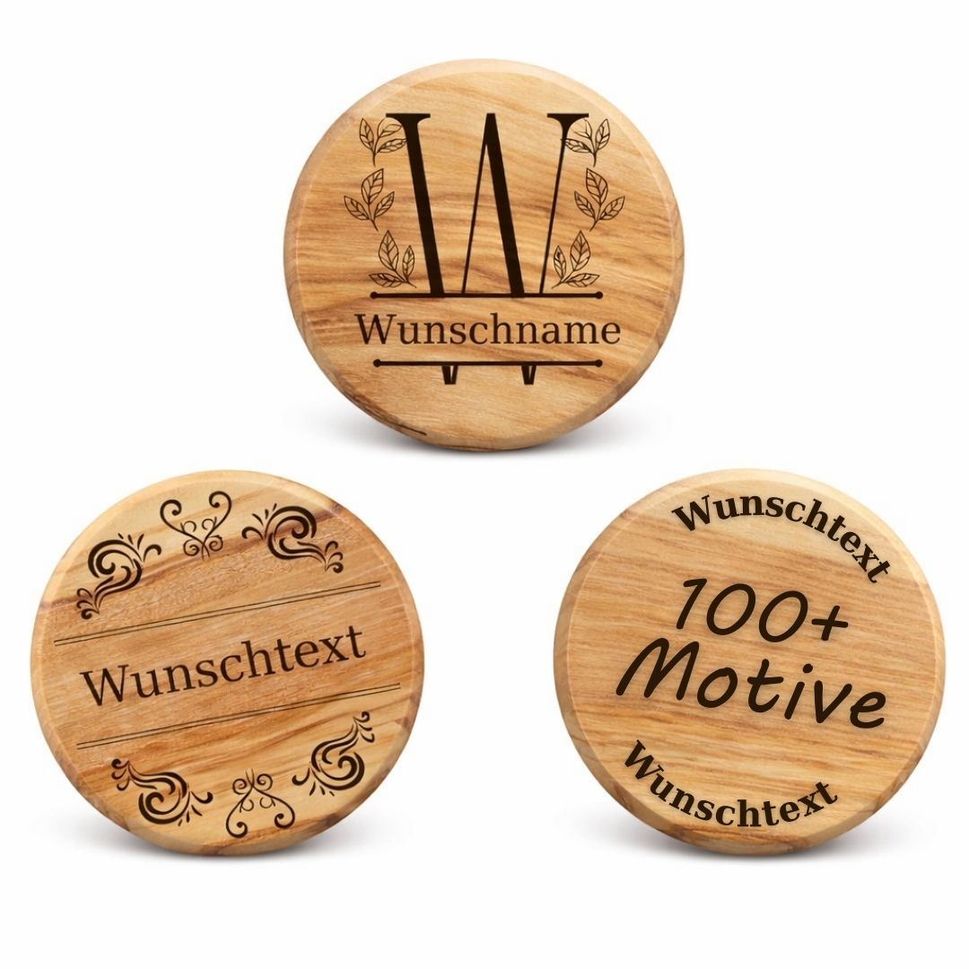 Personalized Olive Wood Bottle Opener with Engraving & Magnet | Gift for Men, Father's Day, Birthday
