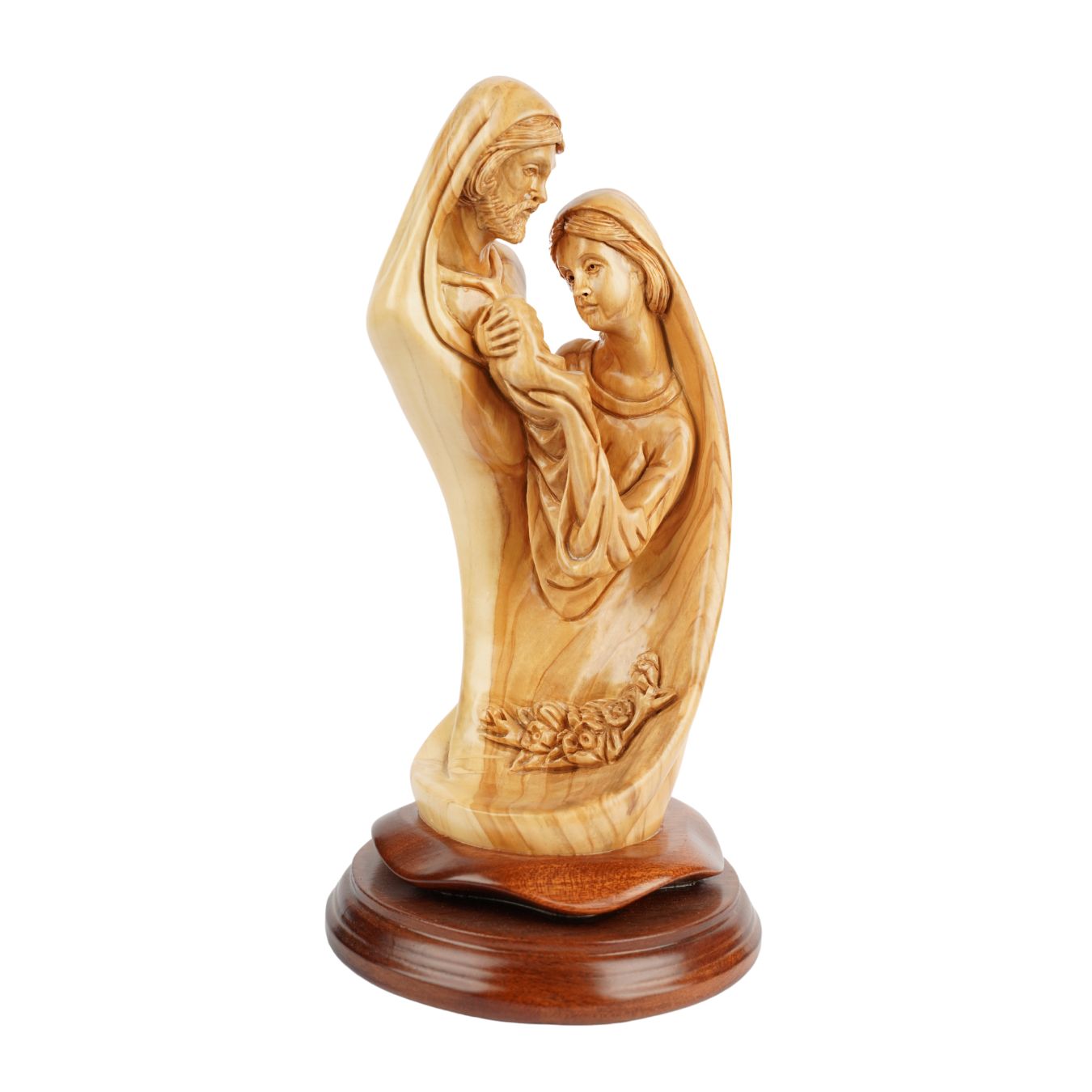 Holy Family with Baby Jesus – Hand-Carved Olive Wood Sculpture from Bethlehem (28 cm) 