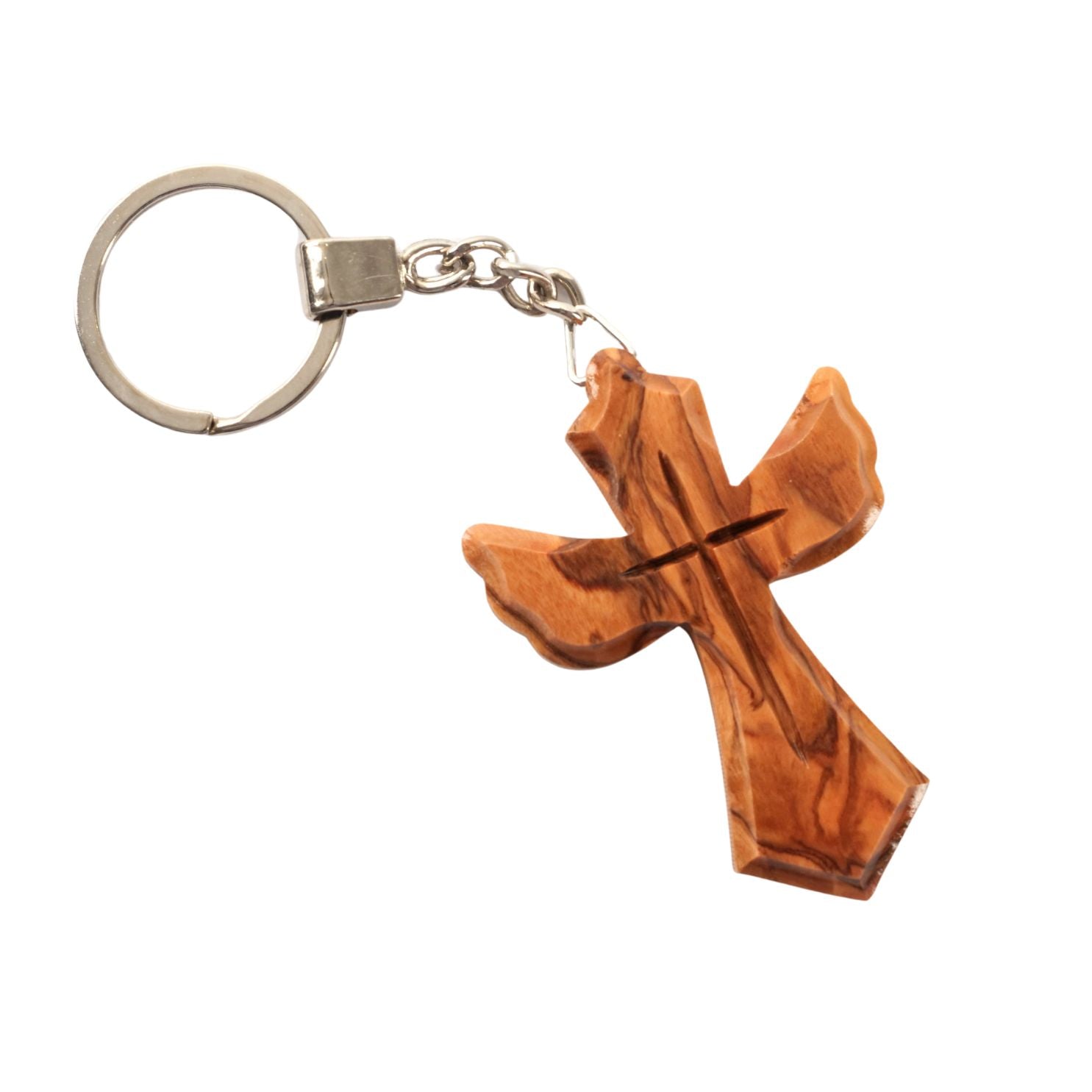 Keychain Cross in Angel Shape | Guardian Angel Good Luck Charms as Gifts for Baptisms, First Communions, and Birthdays