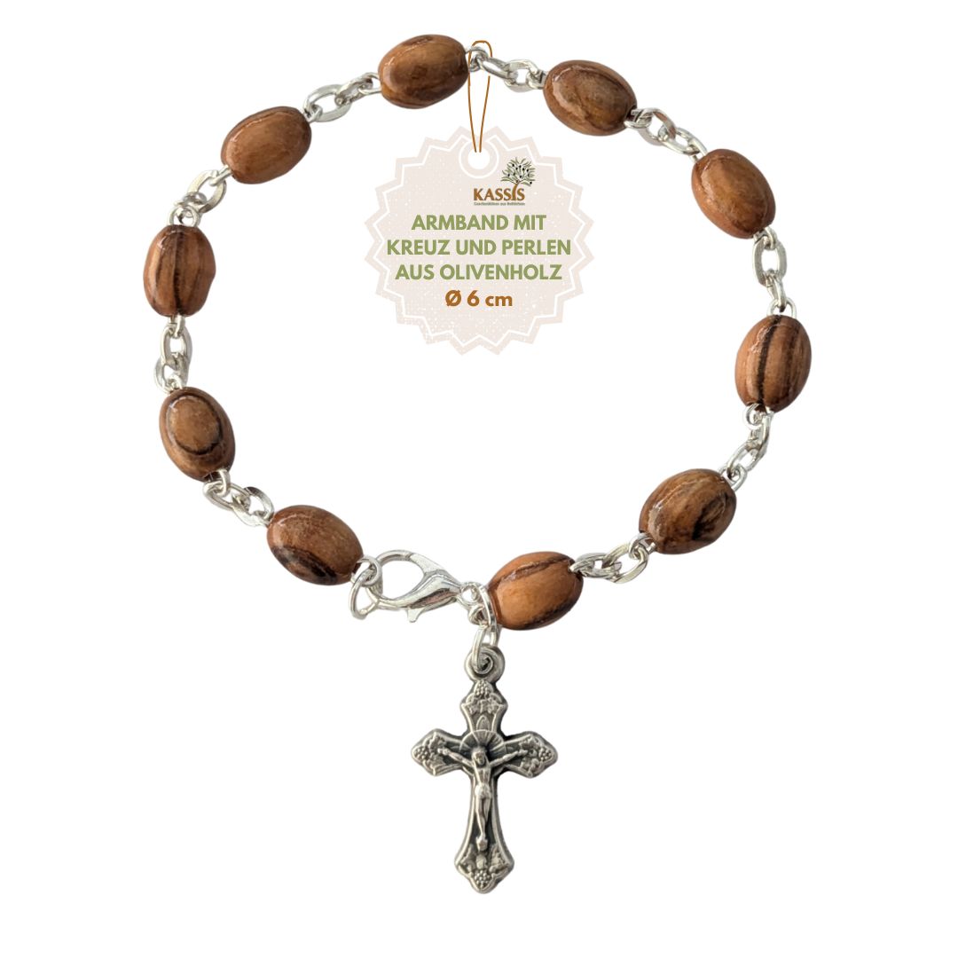 Bracelet Olive Wood with Cross