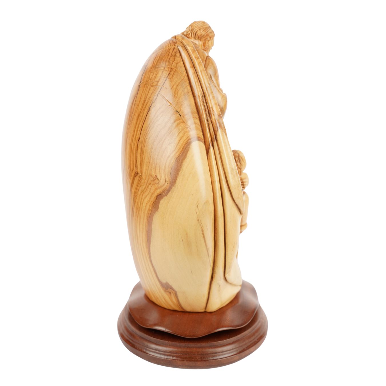 Holy Family with Child in Their Arms – Hand-Carved Olive Wood Sculpture from Bethlehem (32 cm)