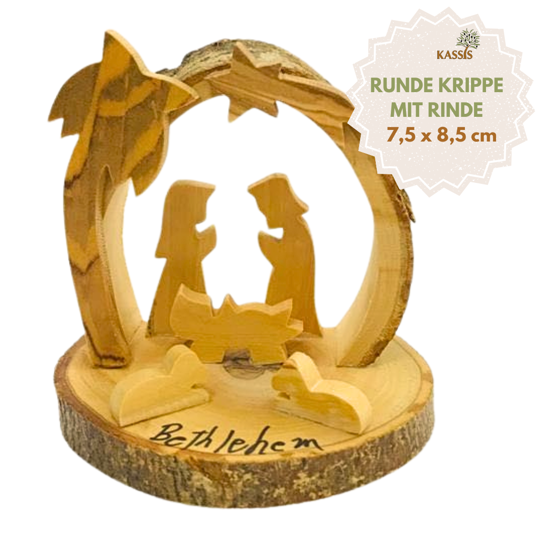 Olive Wood Nativity Scene Puzzle, 6.5 cm (without bark) | Christmas Decor & Gift for Advent and Christmas