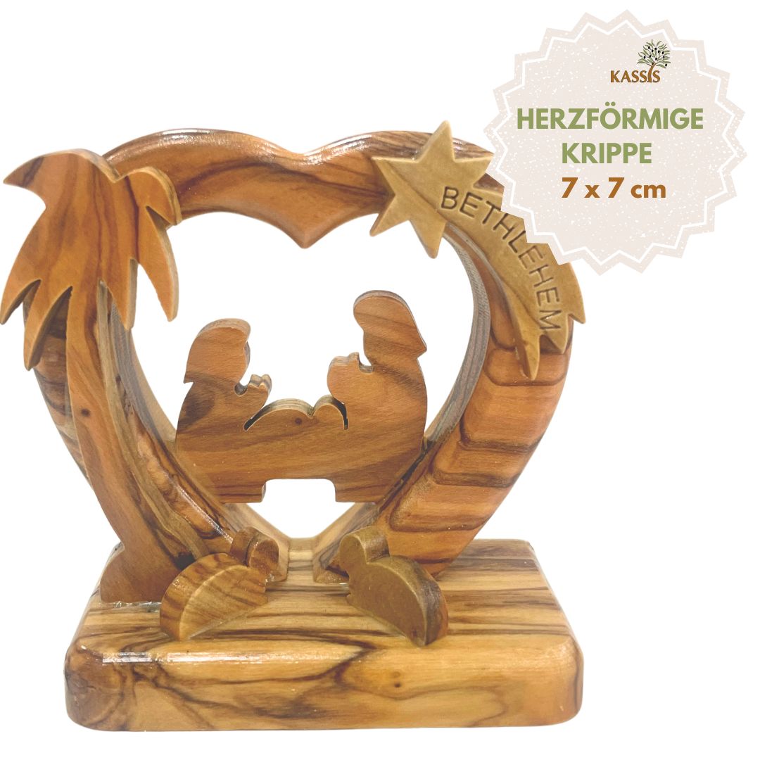 Olive Wood Nativity Scene Puzzle, 6.5 cm (without bark) | Christmas Decor & Gift for Advent and Christmas