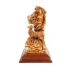 Hand-Carved Sculpture “Lion and Lamb” – Symbol of Peace Made of Olive Wood (30 cm)