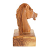 Hand-Carved Olive Wood Horsehead (small) – Exclusive Wooden Sculpture from Bethlehem (16 cm)