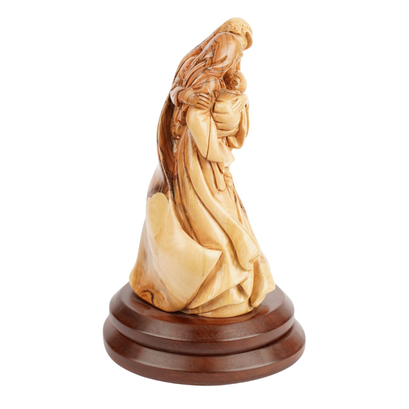 Holy Family with the Newborn – Hand-Carved Olive Wood Figure from Bethlehem (27 cm)