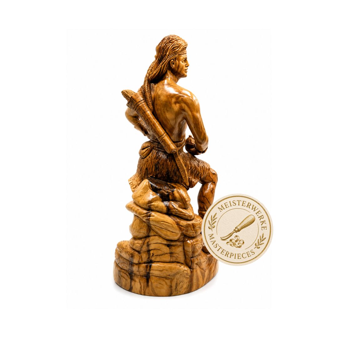 Captain Moroni Warrior - Handcrafted Olive Wood Sculpture from Bethlehem
