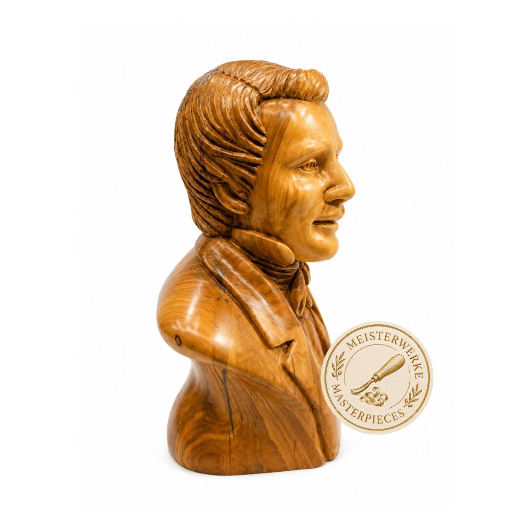 Joseph Smith Bust – Handcrafted Olive Wood Sculpture from Bethlehem