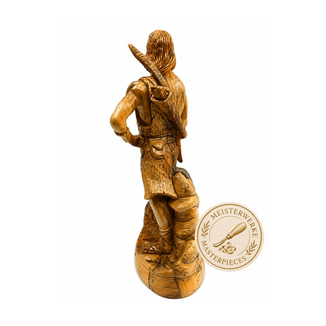 Captain Moroni Warrior - Handcrafted Olive Wood Sculpture from Bethlehem