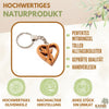 Keychain Guardian Angel in Heart Made of Olive Wood