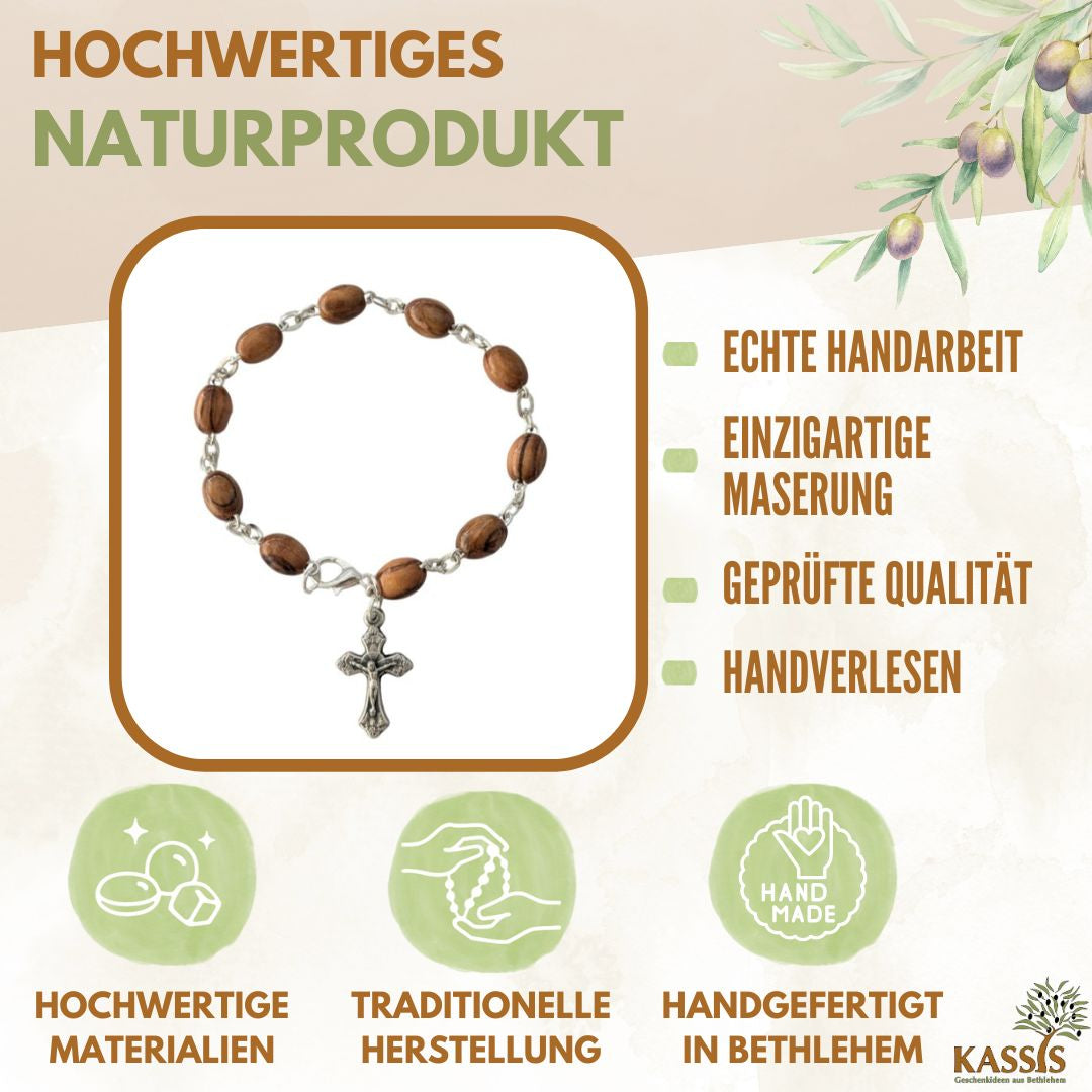 Bracelet Olive Wood with Cross