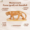 Handgeschnitzter Puma aus Olivenholz (groß) – Exklusive Holzskulptur aus Bethlehem (14x30 cm)