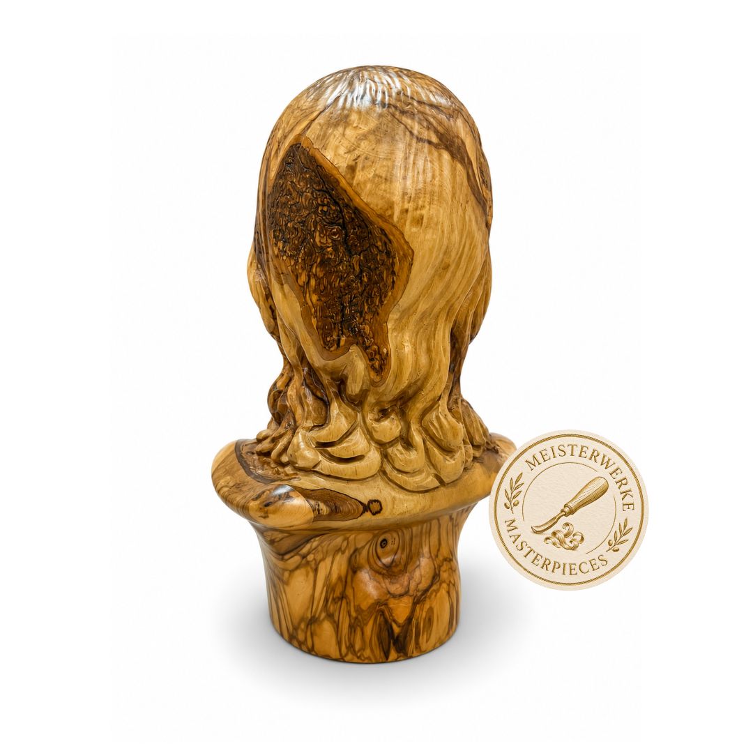 Jesus Christ Majestic Portrait Bust – Handcrafted Olive Wood Sculpture from Bethlehem