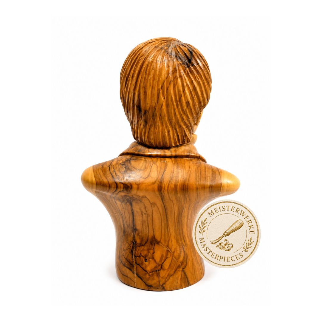 Joseph Smith Bust – Handcrafted Olive Wood Sculpture from Bethlehem