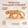 Hand-Carved Olive Wood Puma (large) – Exclusive Wooden Sculpture from Bethlehem (14 x 30 cm)