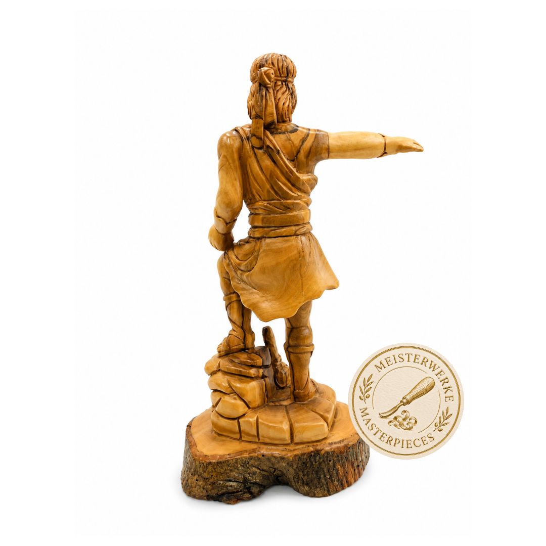 Captain Moroni Statue - Handcrafted Olive Wood Figure from Bethlehem