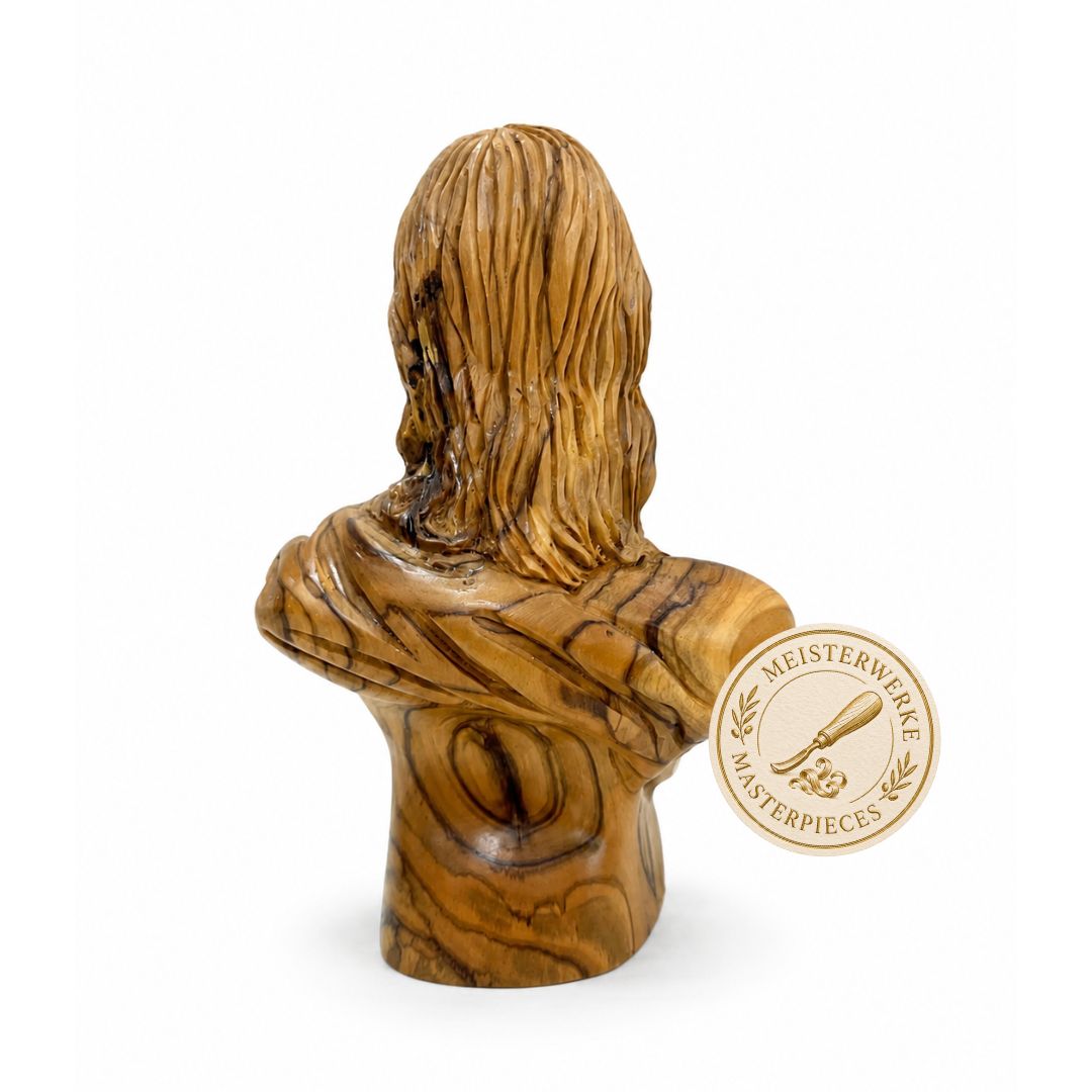 Jesus Christ Bust – Handcrafted Olive Wood Sculpture from Bethlehem
