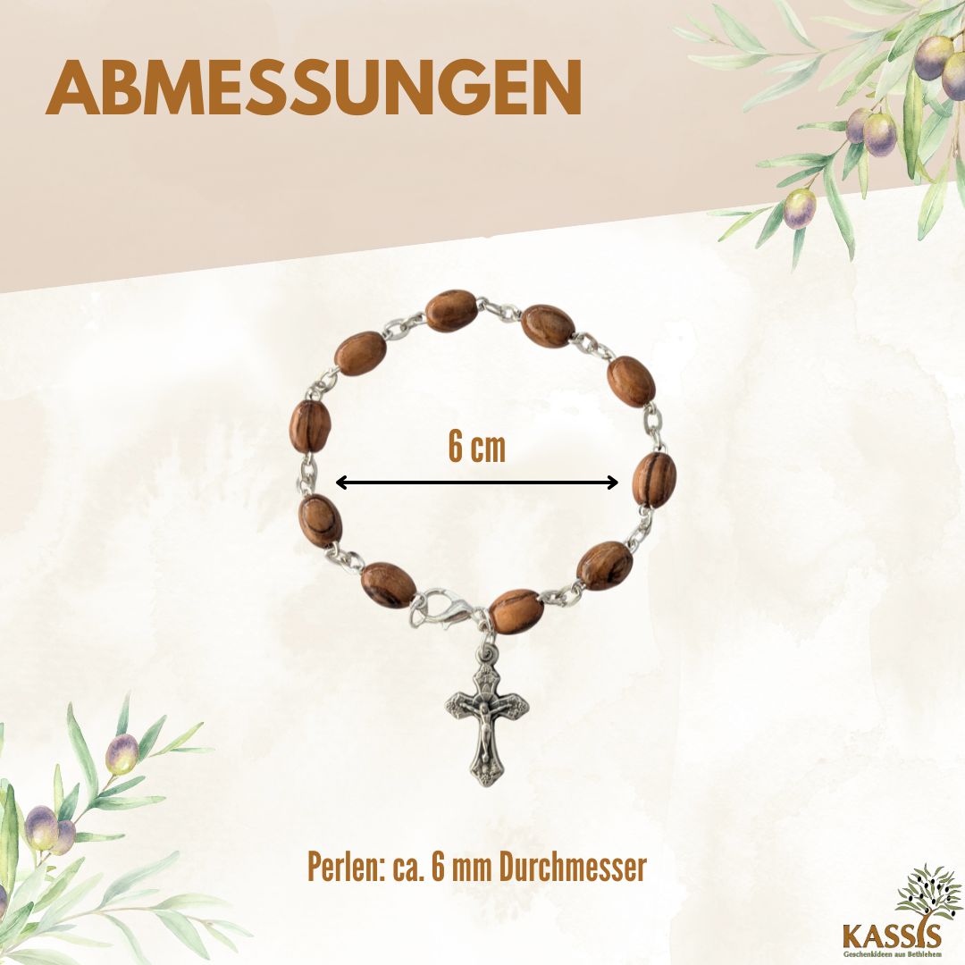 Bracelet Olive Wood with Cross