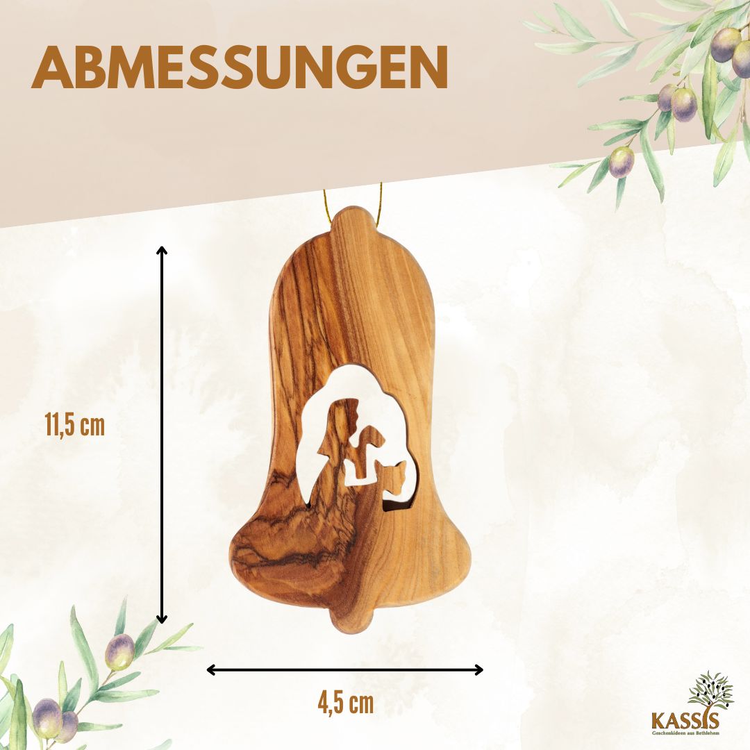 Olive Wood Nativity Scene Ornaments, Set of 3 (without bark) | Tree Ornaments & Christmas Decorations for Advent and Christmas