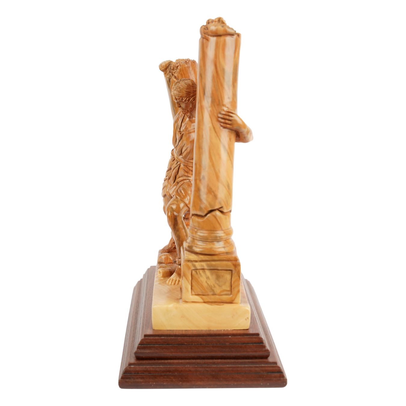 Hand-Carved Sculpture “Samson Destroys the Pillars” – Olive Wood Art from Bethlehem (28 cm)