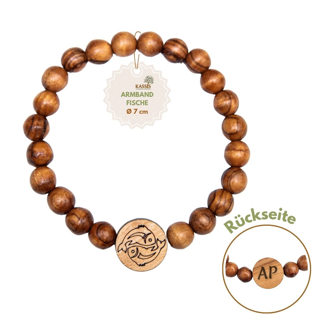 Olive Wood Bracelet with Zodiac Sign Charm | Personalized Beaded Bracelet for Women & Men, Birthday Gift