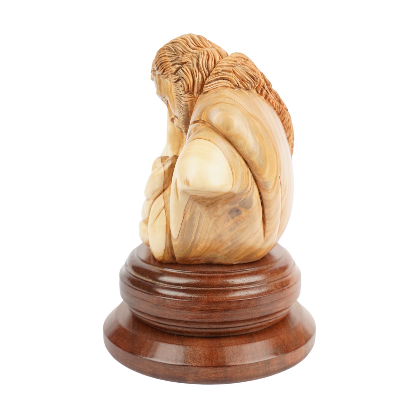 Holy Family in the Circle of Love – Hand-Carved Olive Wood Sculpture from Bethlehem (21 cm)