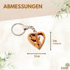 Keychain Guardian Angel in Heart Made of Olive Wood