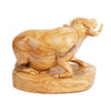 Hand-Carved Olive Wood Ox – Exclusive Wooden Sculpture from Bethlehem (18 cm)