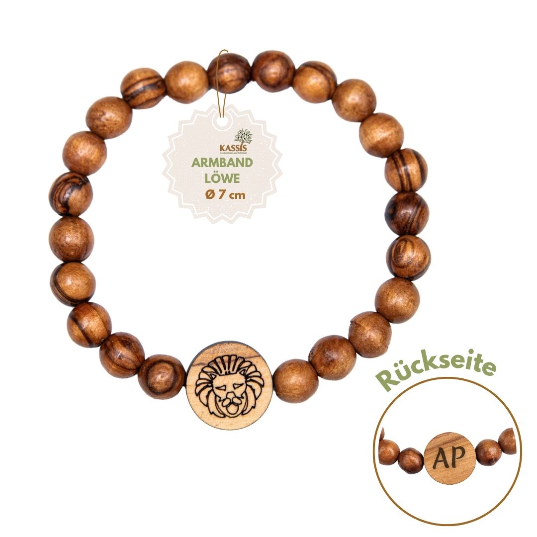 Olive Wood Bracelet with Zodiac Sign Charm | Personalized Beaded Bracelet for Women & Men, Birthday Gift