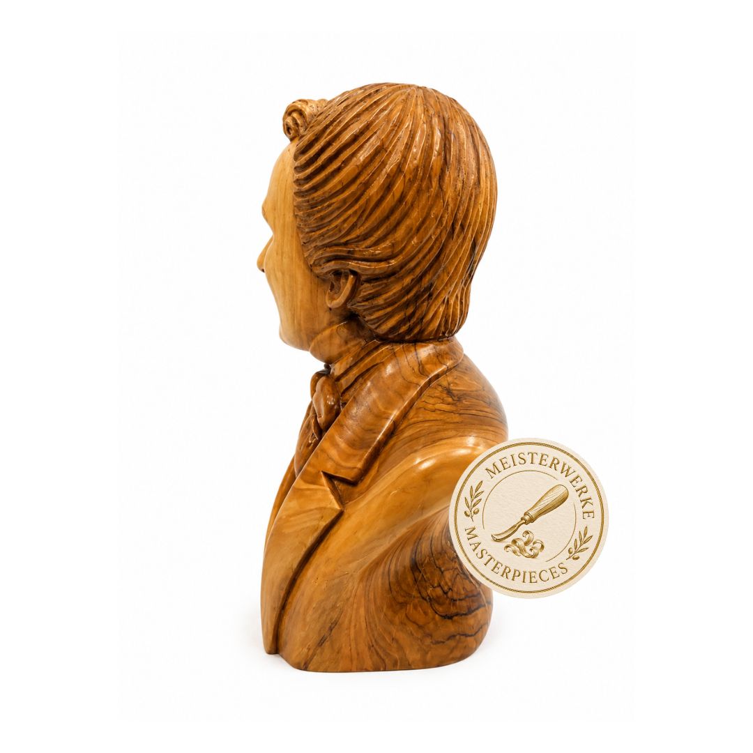 Joseph Smith Bust – Handcrafted Olive Wood Sculpture from Bethlehem