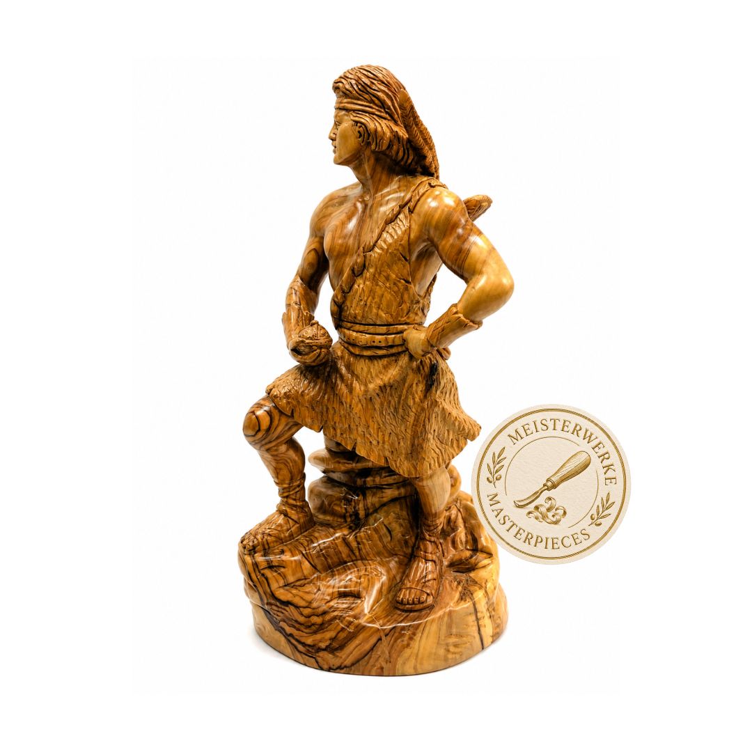 Captain Moroni Warrior - Handcrafted Olive Wood Sculpture from Bethlehem
