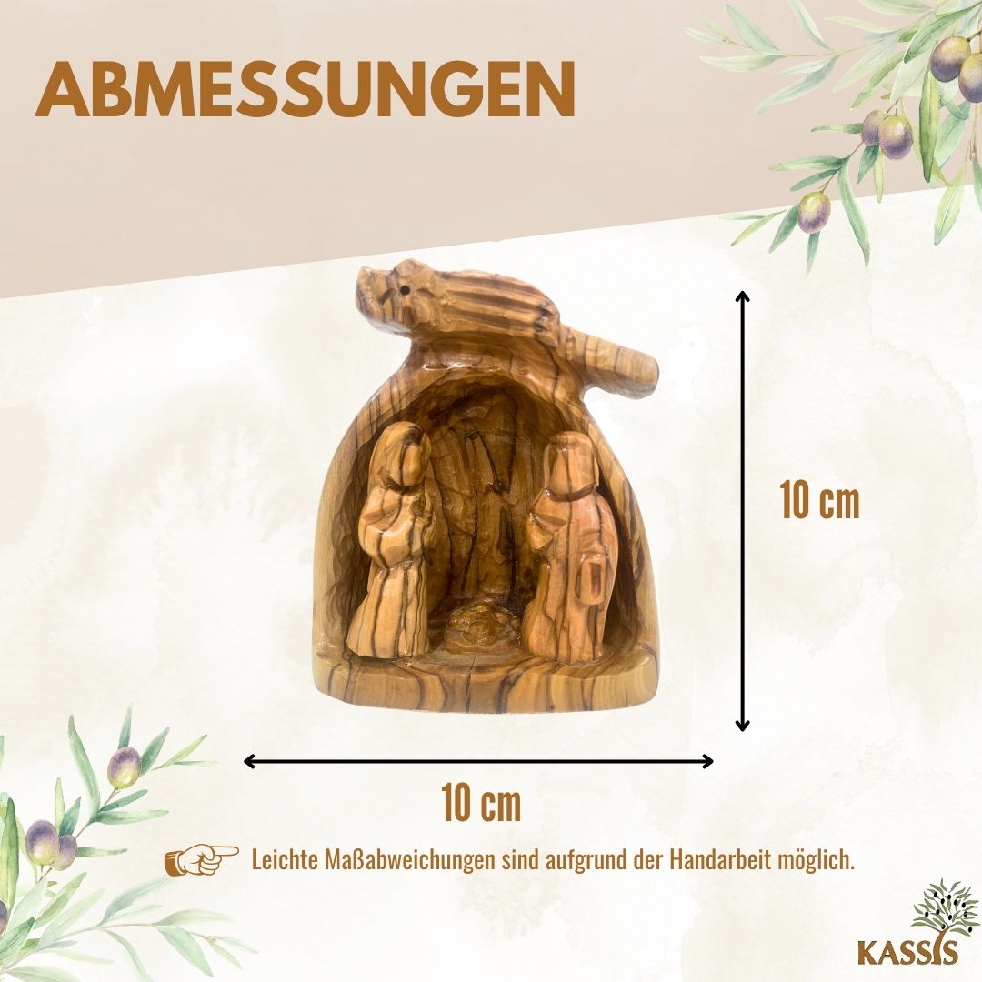 Olive Wood Nativity Scene Puzzle, 6.5 cm (without bark) | Christmas Decor & Gift for Advent and Christmas