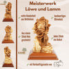 Handgeschnitzte Skulptur „Löwe und Lamm“ – Symbol für Frieden aus Olivenholz (30 cm)