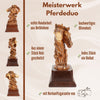 Pferde-Duo aus Olivenholz – Handgeschnitzte Skulptur aus Bethlehem (26 cm)
