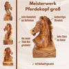 Hand-Carved Olive Wood Horsehead (large) – Exclusive Wooden Sculpture from Bethlehem (24 cm)