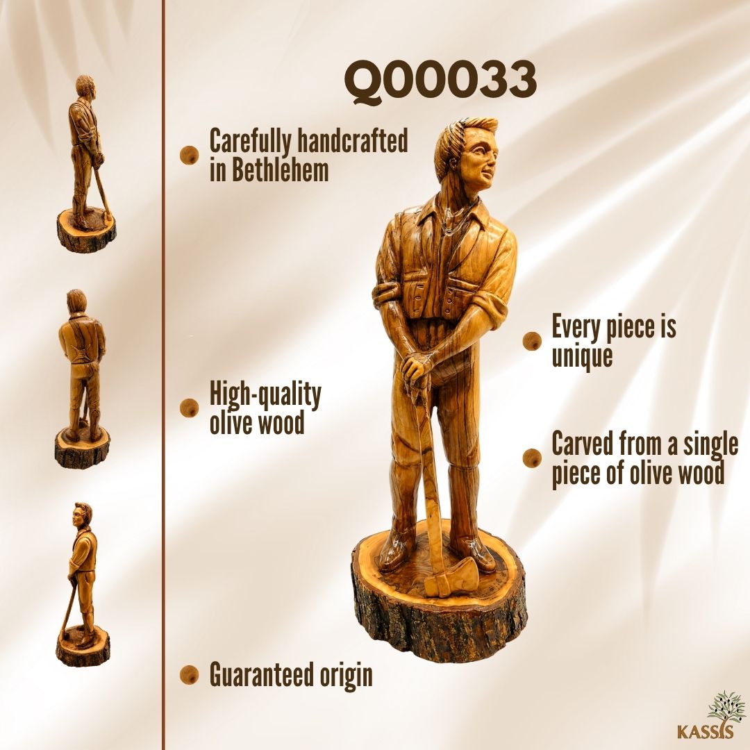Joseph Smith - Handcrafted Olive Wood Sculpture from Bethlehem
