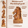 Handgeschnitzter Pferdekopf aus Olivenholz (groß) – Exklusive Holzskulptur aus Bethlehem (24 cm)