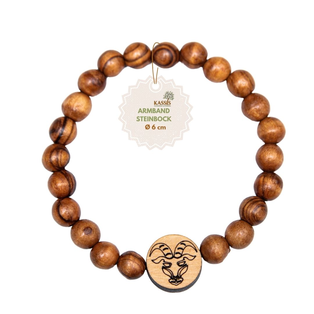 Olive Wood Bracelet with Zodiac Sign Charm | Personalized Beaded Bracelet for Women & Men, Birthday Gift