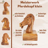 Handgeschnitzter Pferdekopf aus Olivenholz (klein) – Exklusive Holzskulptur aus Bethlehem (16 cm)