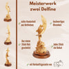 Zwei Delfine aus Olivenholz – Handgeschnitzte Skulptur aus Bethlehem (32 cm)