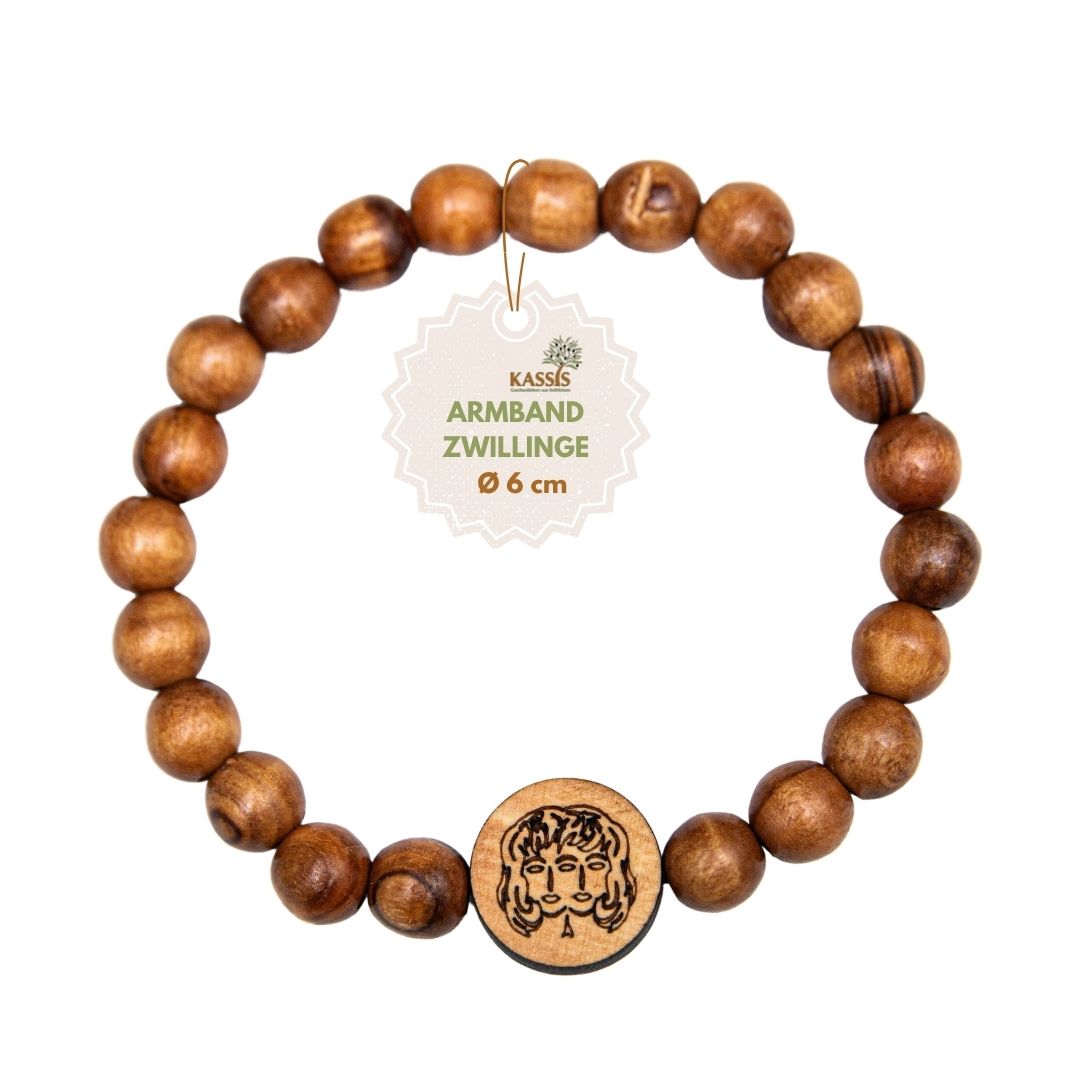Olive Wood Bracelet with Zodiac Sign Charm | Personalized Beaded Bracelet for Women & Men, Birthday Gift